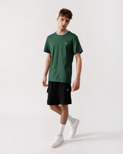 Lacoste Contrast Collar Mens T- Shirt - Green 132