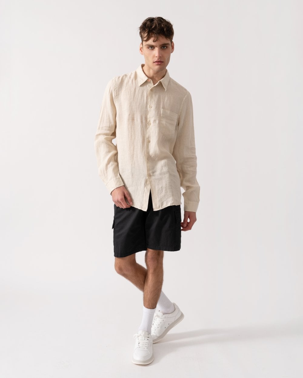 PS Paul Smith Mens Long Sleeve Tailored  Fit T-Shirt - 60 Light Beige