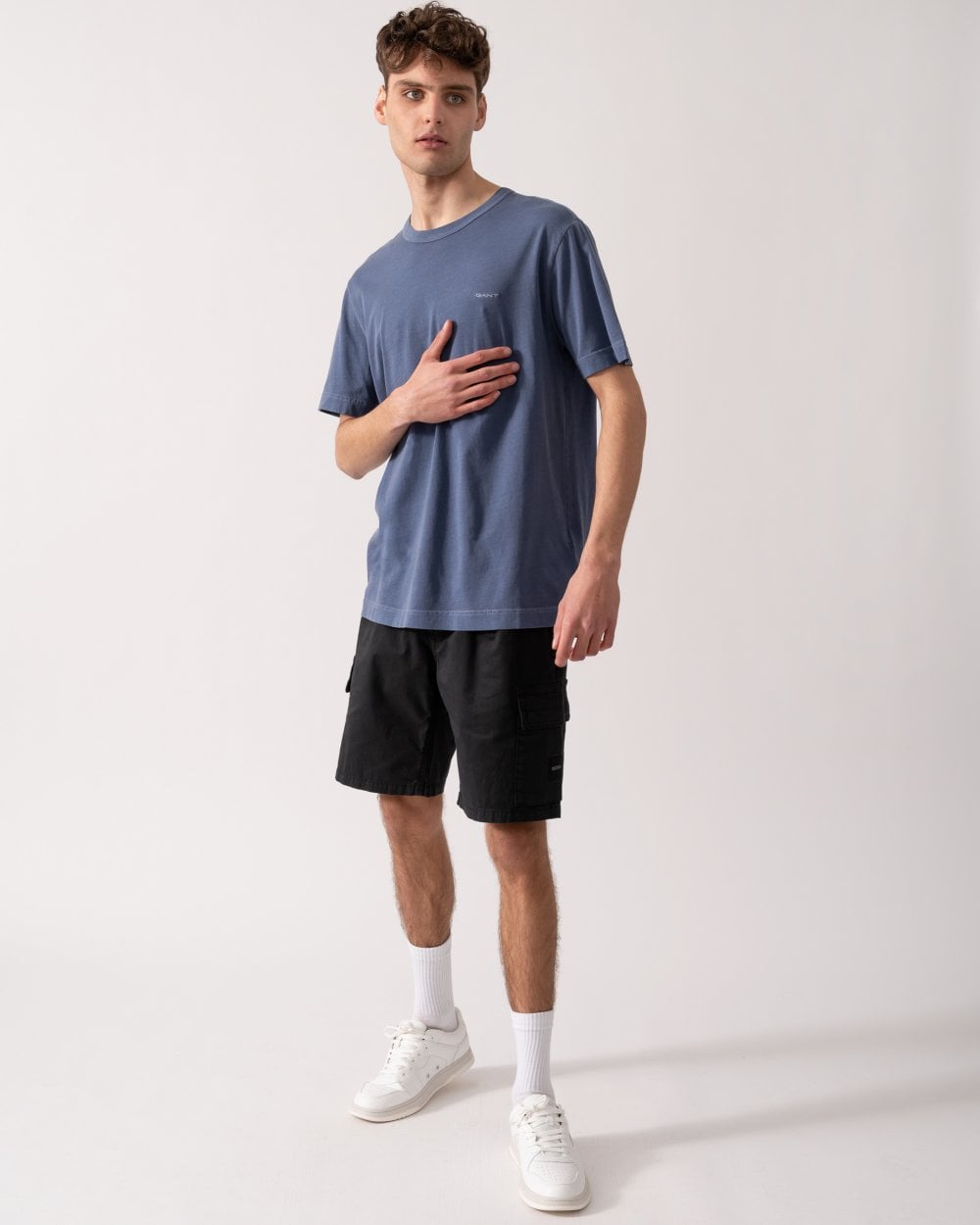 Gant Mens Short Sleeve Sunfaded T-Shirt - 401 Dusty Navy