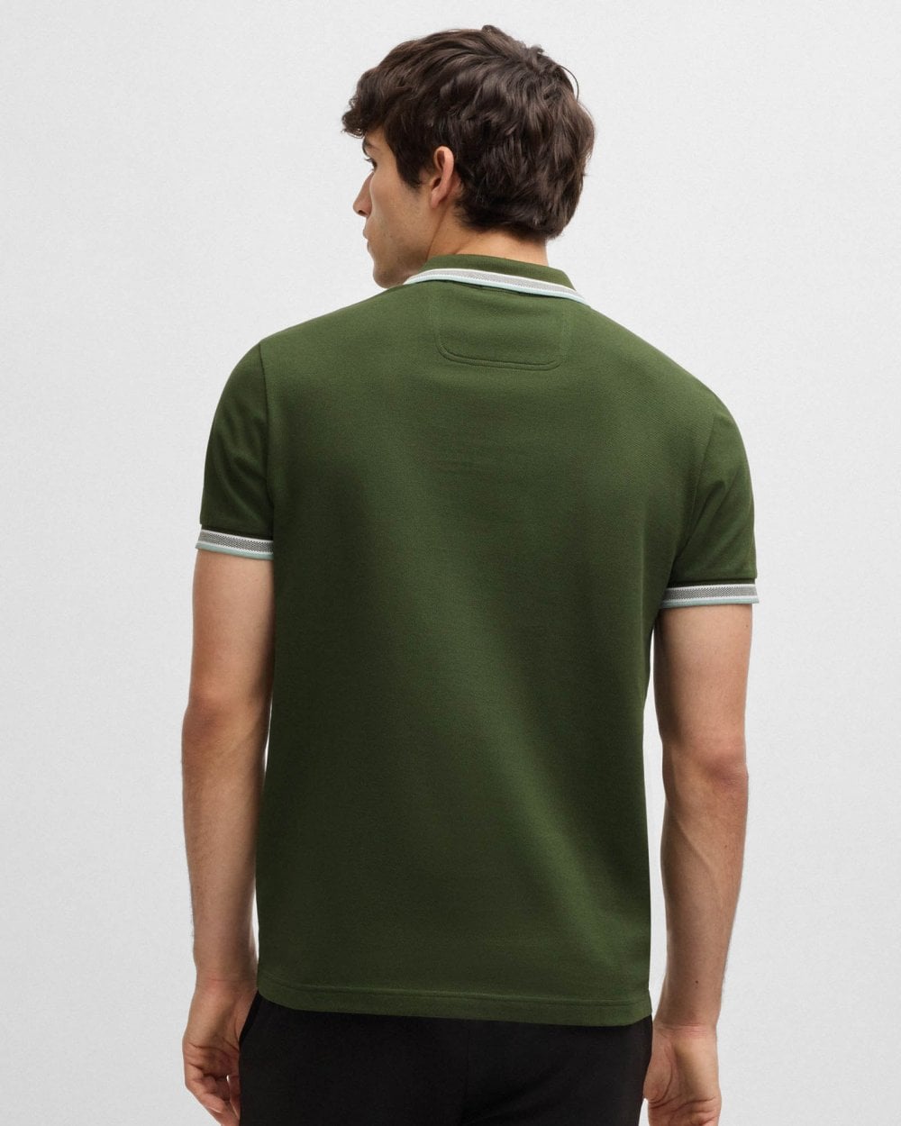 BOSS Green Paddy Contrast Mens Polo - Open Green 355