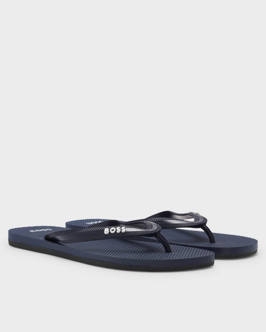 BOSS Orange Tracy Thong Mens Flip Flops - Dark Blue 405 - CHO - Designer Mens Sandals