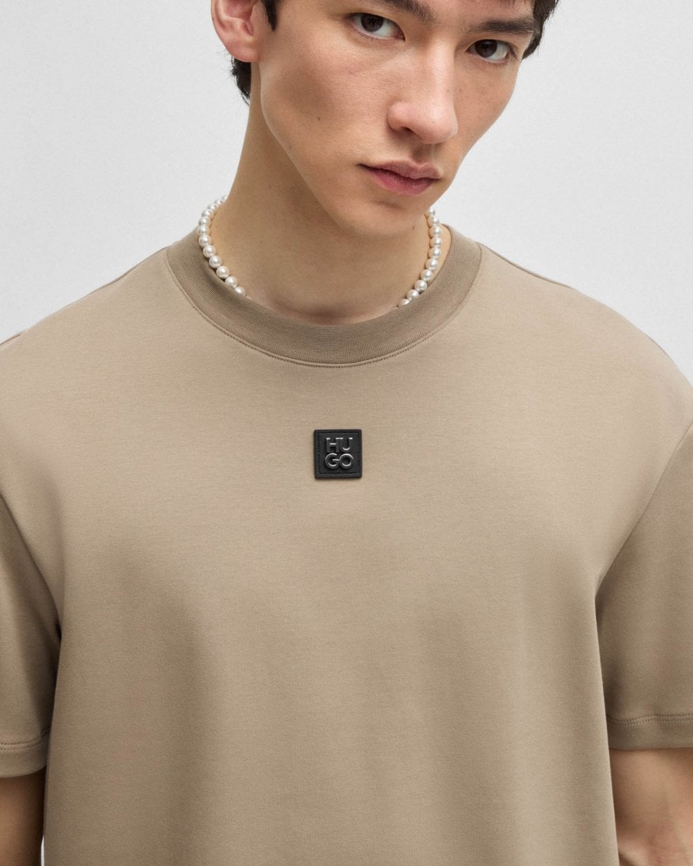 HUGO Dalile Mens T-Shirt - Medium Brown 219
