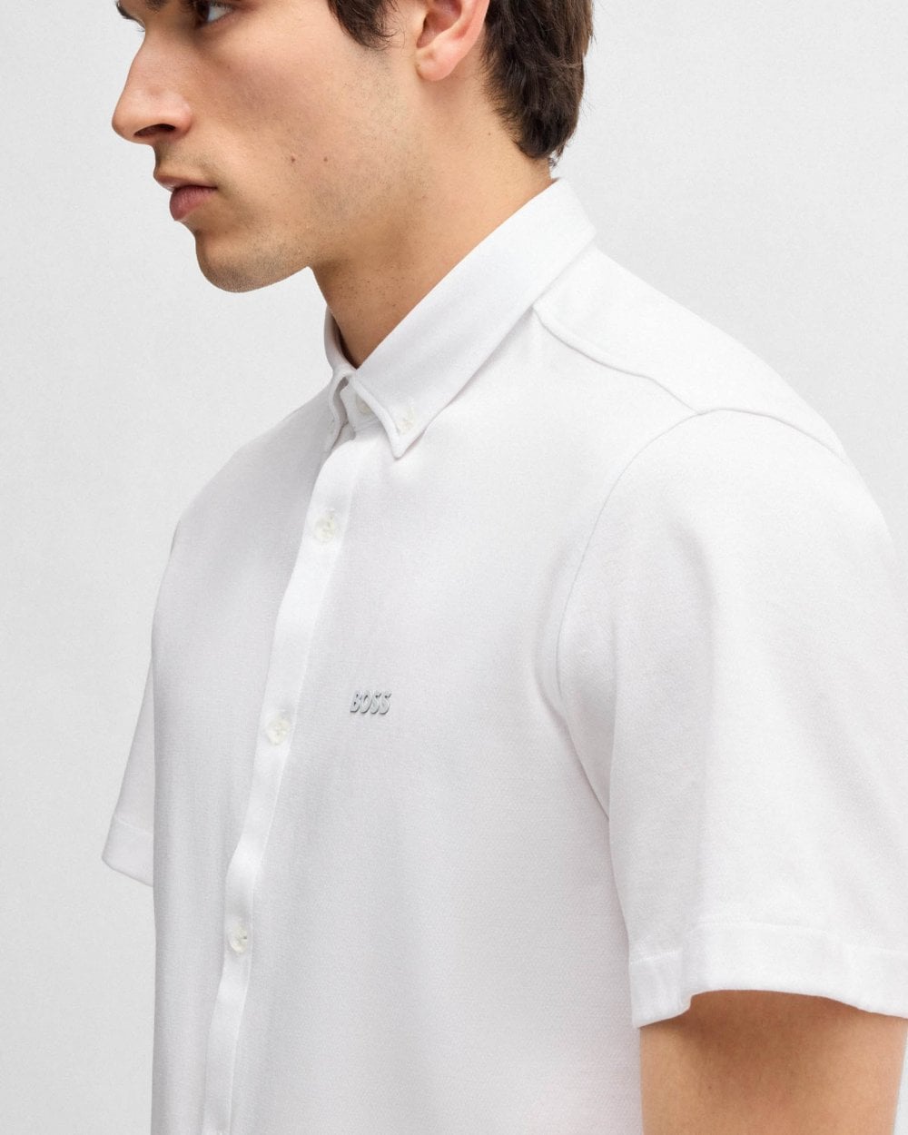 BOSS Green B Motion Mens Short Sleeve Shirt - White 100