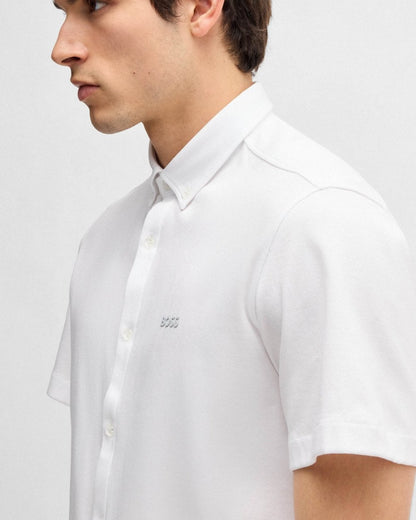 BOSS Green B Motion Mens Short Sleeve Shirt - White 100