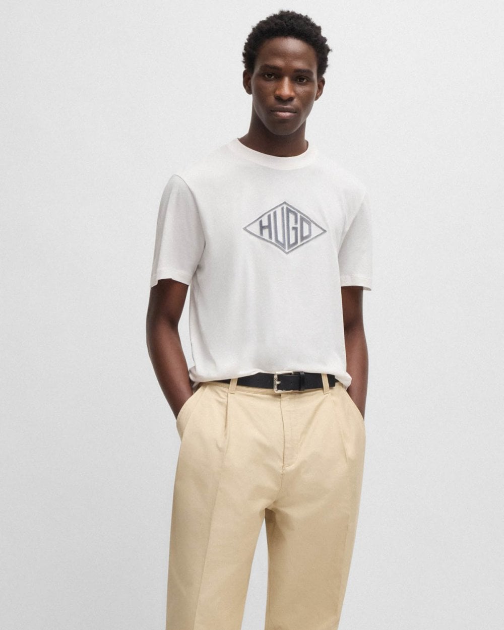 HUGO Dalendi Mens T-Shirt - Natural 102