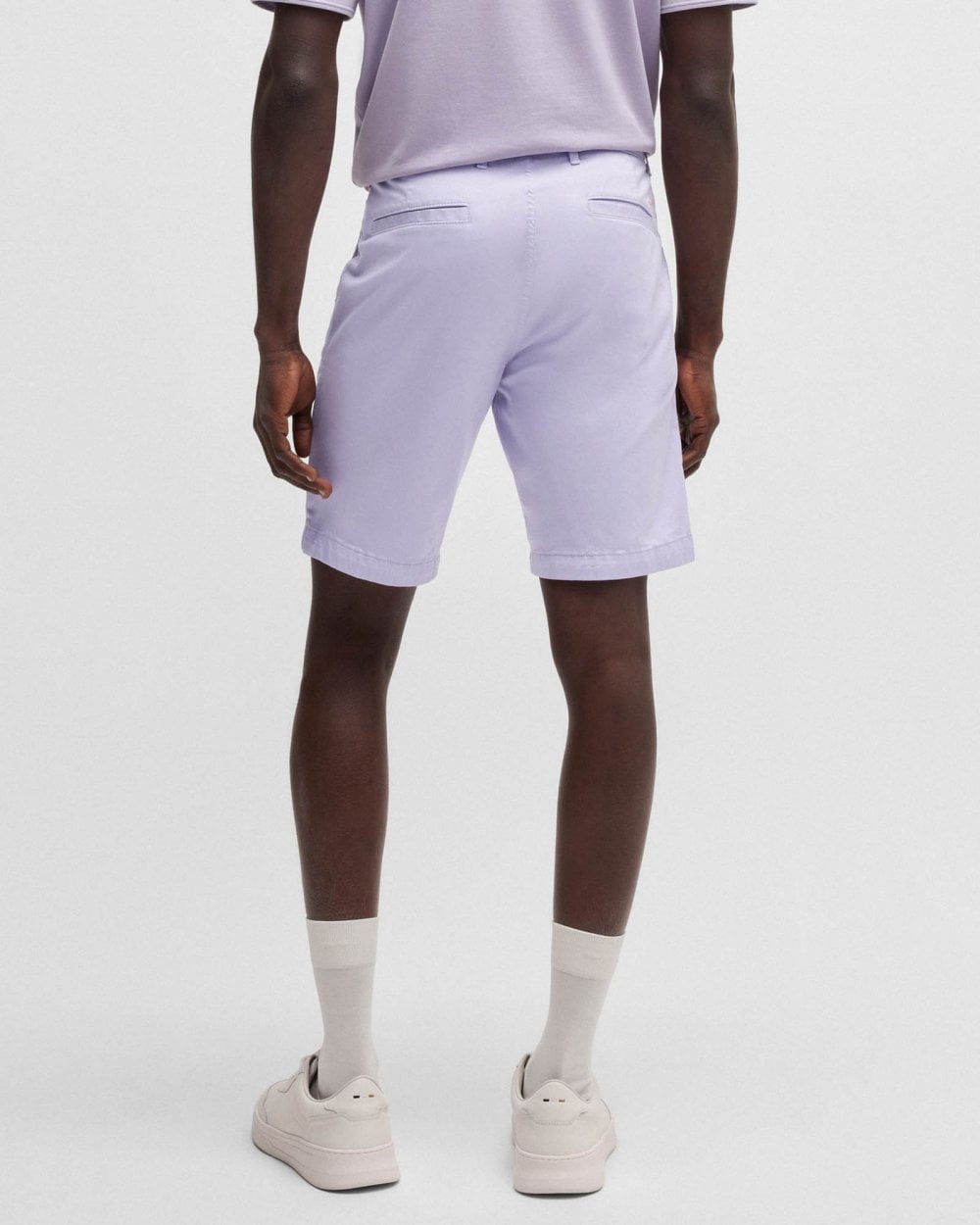 BOSS Orange Mens Slim Fit Chino Shorts in Stretch Cotton Twill - Open Purple 549