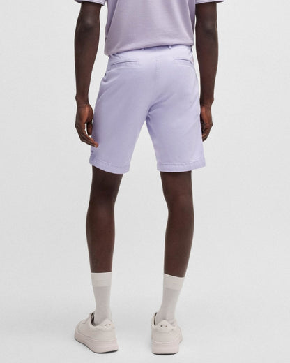 BOSS Orange Mens Slim Fit Chino Shorts in Stretch Cotton Twill - Open Purple 549