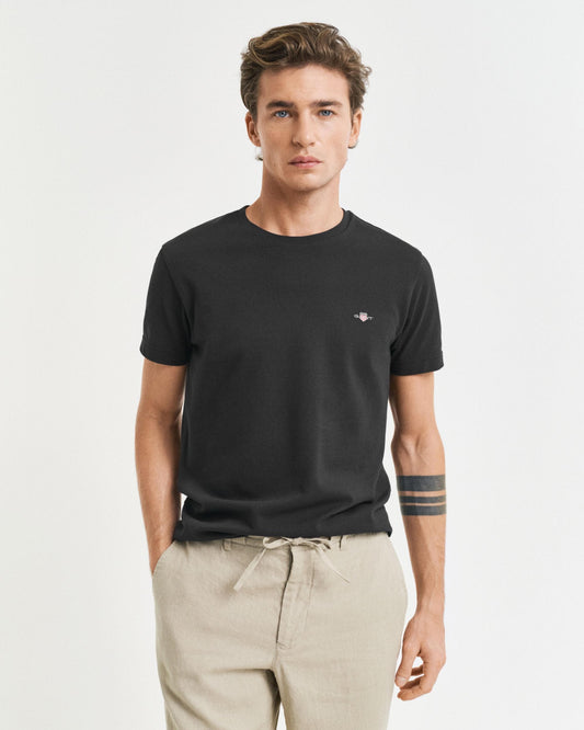 GANT Mens Slim Pique Short Sleeve T-Shirt