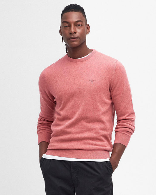Barbour Pima Cotton Mens Crew Sweatshirt - Pink Clay