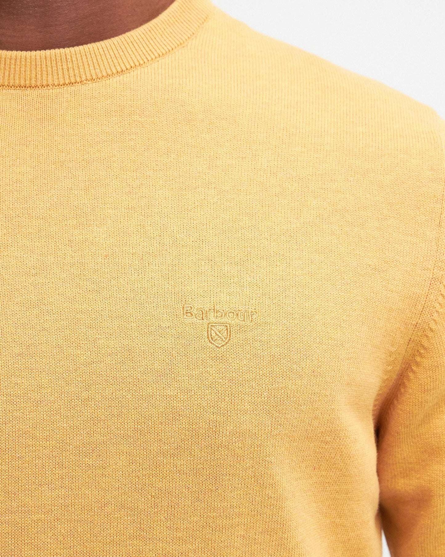 Barbour Pima Cotton Mens Crew Sweatshirt - Honey Gold