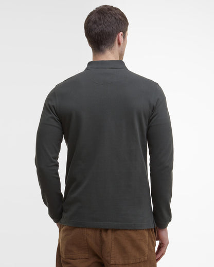 Barbour Sports Mens Long Sleeve Polo Shirt - Forest