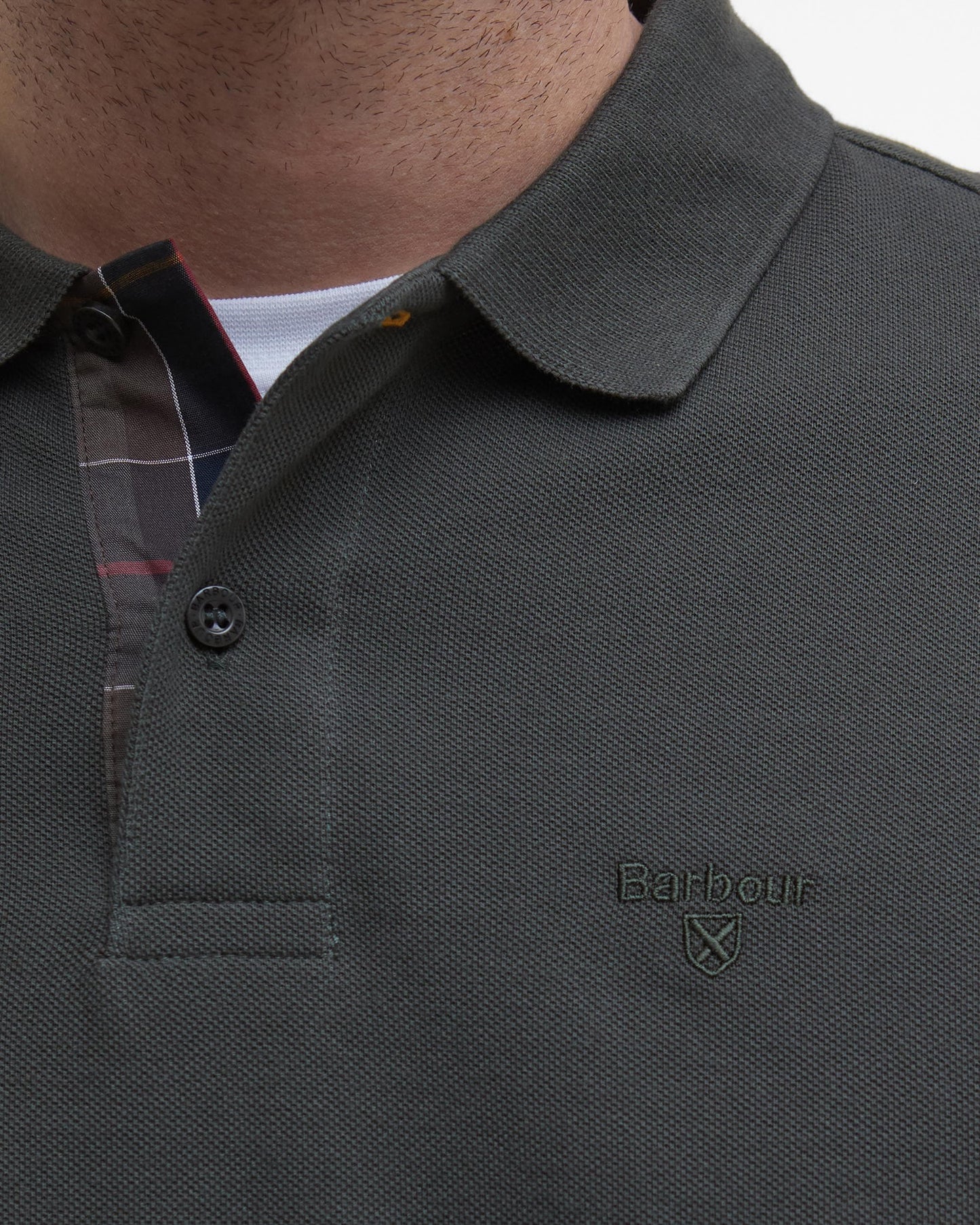 Barbour Sports Mens Long Sleeve Polo Shirt - Forest