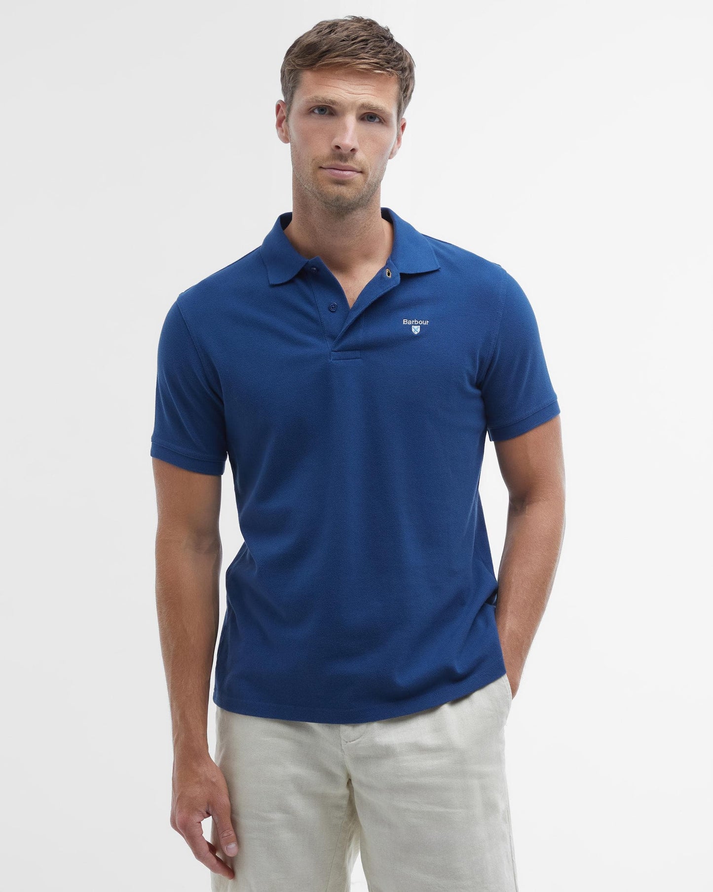 Barbour Mens Sports Polo Shirt deep blue