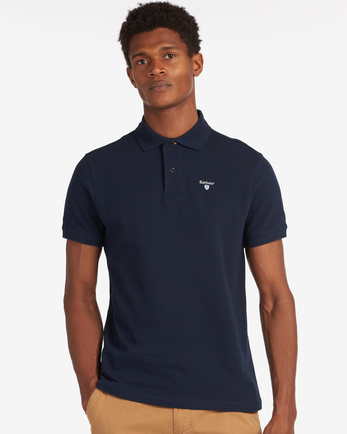 Barbour Mens Sports Polo Shirt - New Navy - CHO - Designer Mens Short Sleeve Polo Shirts