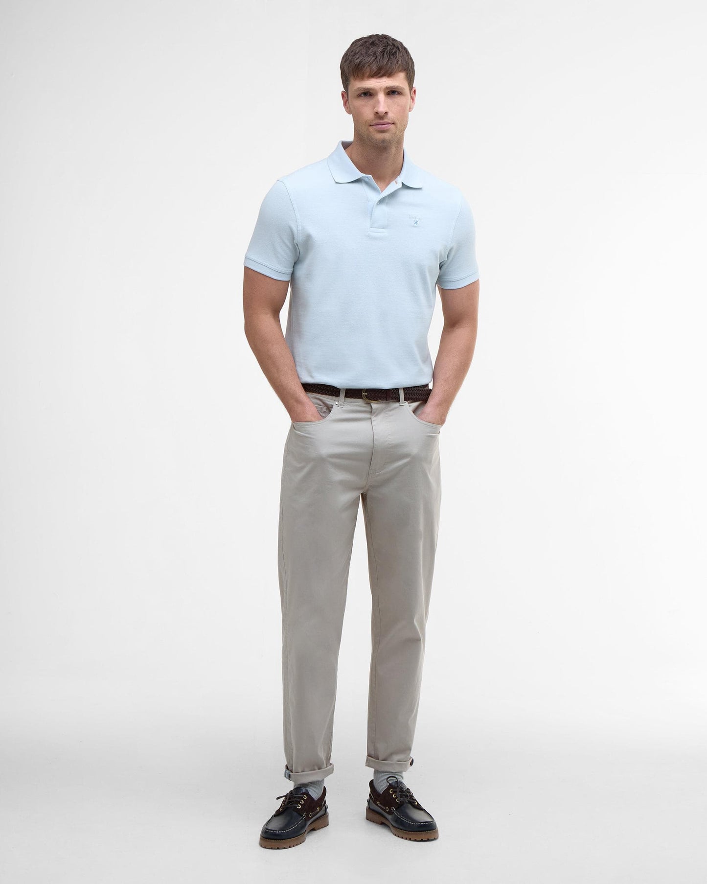 Barbour Mens Sports Polo Shirt - Bleached Blue