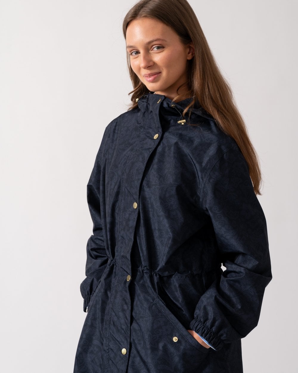 Joules Holkham Womens Raincoat - Navy Paisley