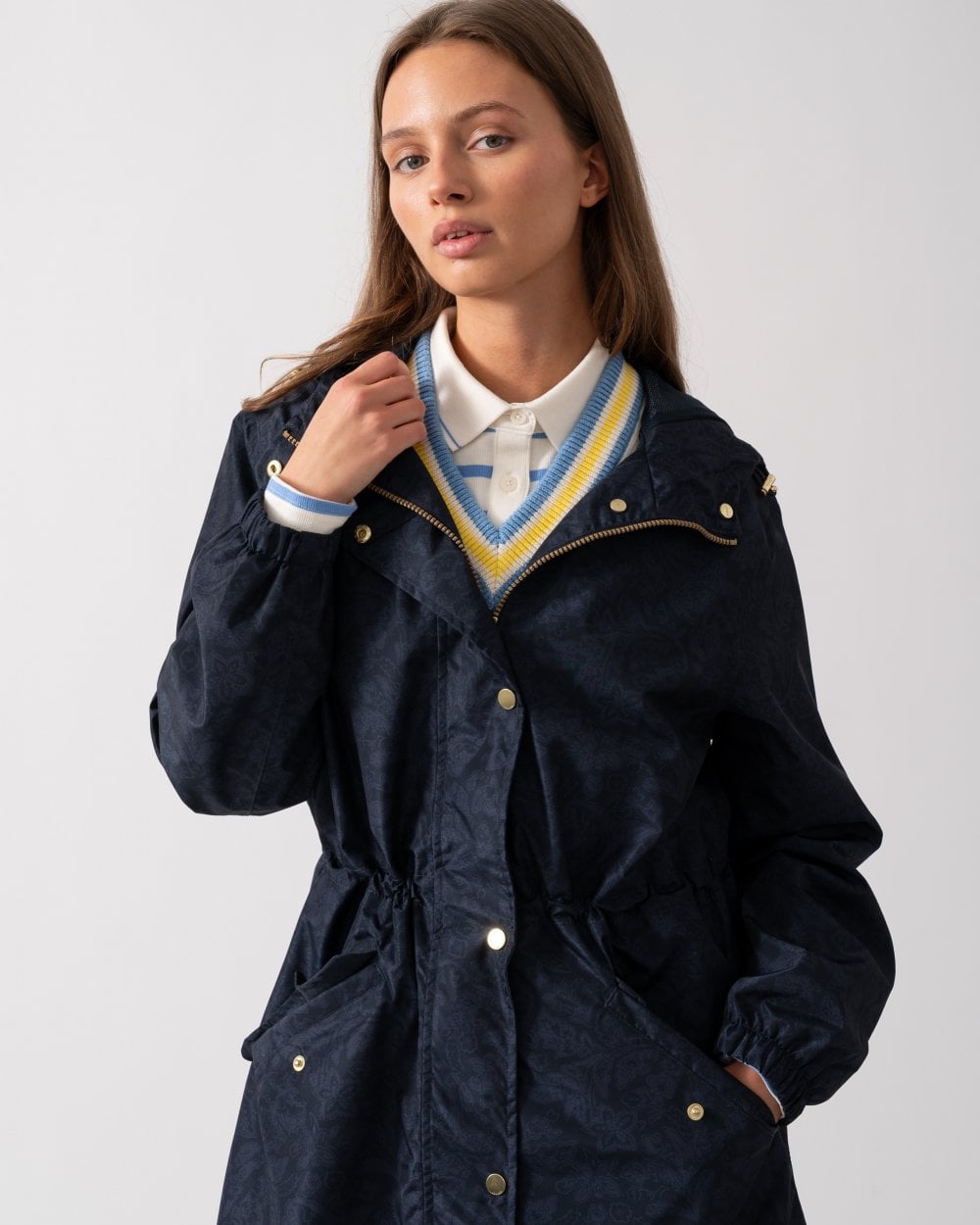 Joules Holkham Womens Raincoat - Navy Paisley