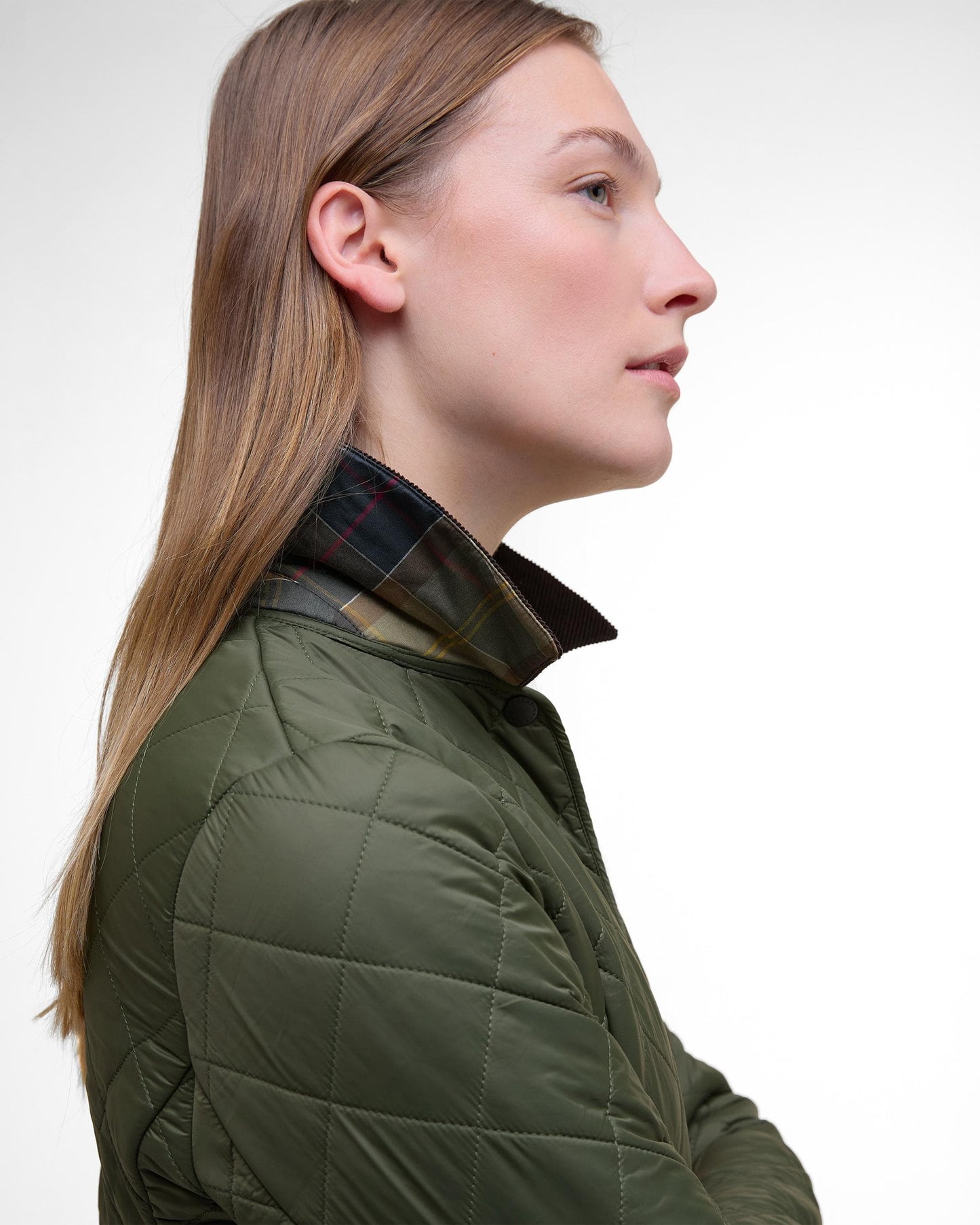 Barbour Deveron Polarquilt Womens Jacket - Olive/Pearl