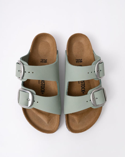 Birkenstock Arizona Big Buckle Nubuck Womens Sandals - Pure Sage