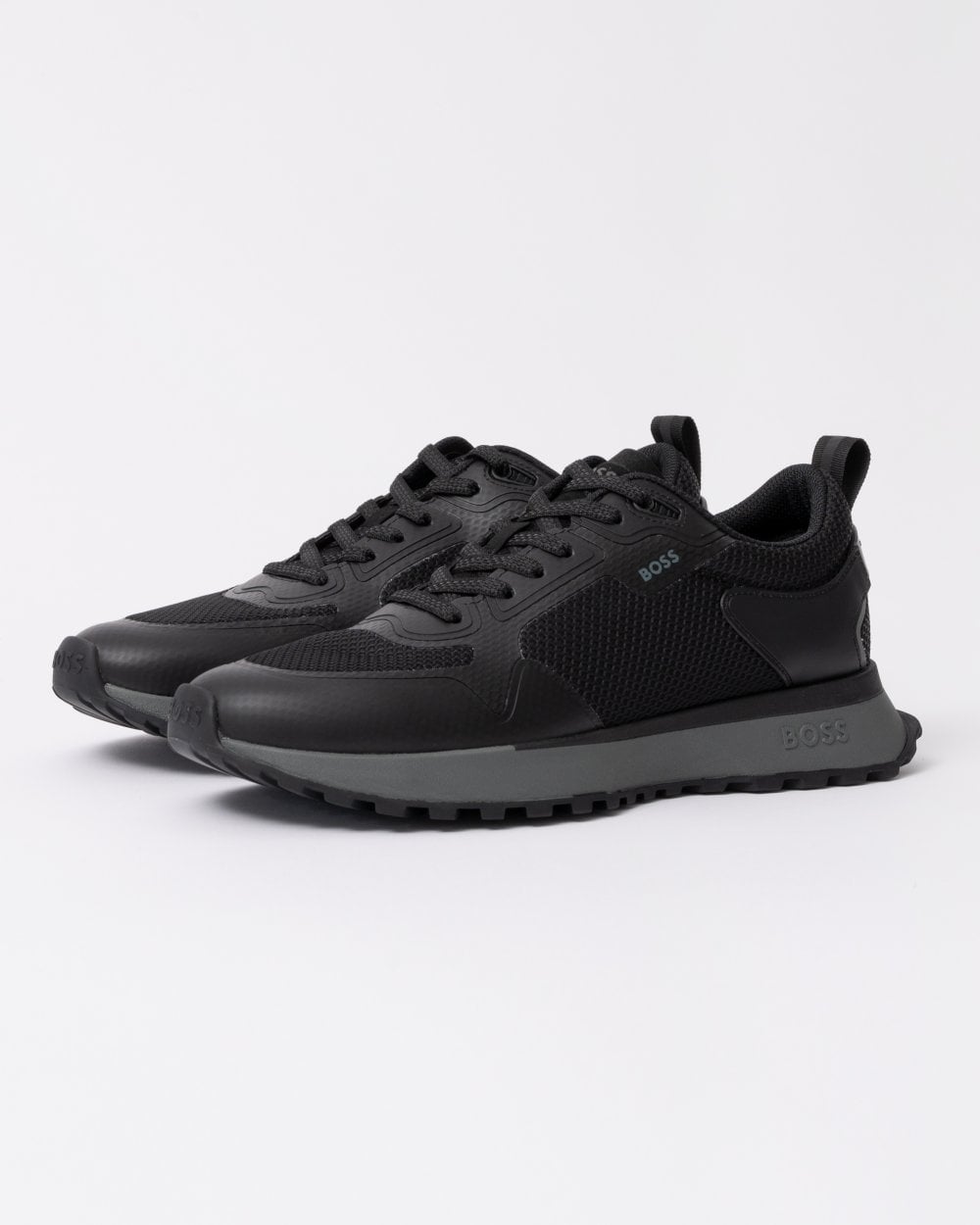 BOSS Orange Jonah Mixed-Material Trainers with Mesh Details and Branding