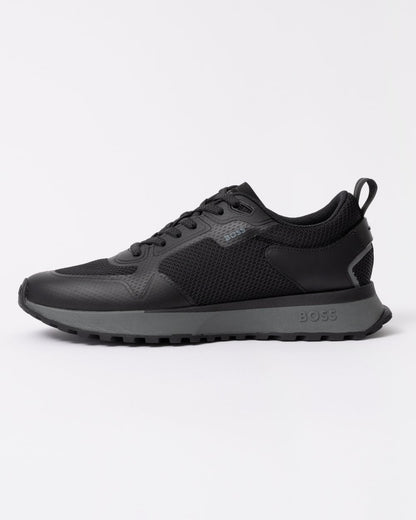BOSS Orange Jonah Mixed-Material Trainers with Mesh Details and Branding - Black 005