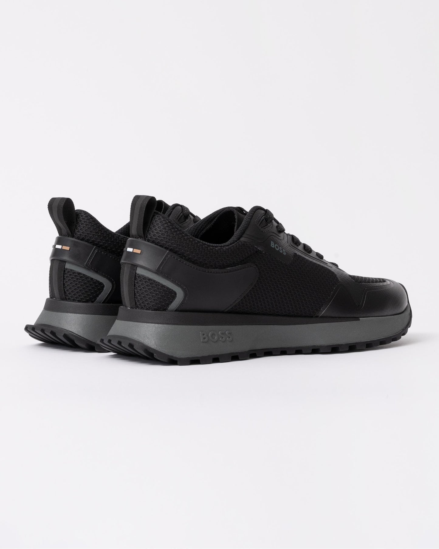 BOSS Orange Jonah Mixed-Material Trainers with Mesh Details and Branding - Black 005