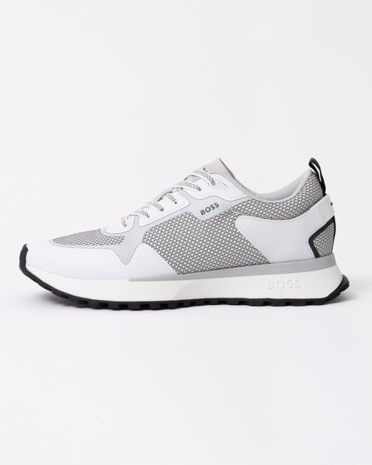 BOSS Orange Jonah Mixed-Material Trainers with Mesh Details and Branding - Open White 120