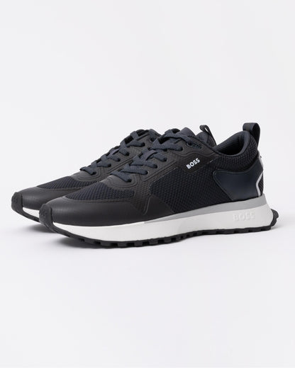 BOSS Orange Jonah Mixed-Material Trainers with Mesh Details and Branding - Dark Blue 406