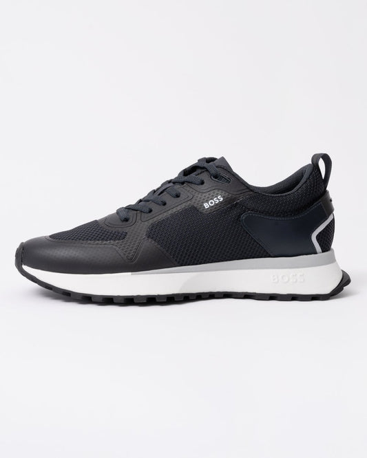 BOSS Orange Jonah Mixed-Material Trainers with Mesh Details and Branding - Dark Blue 406