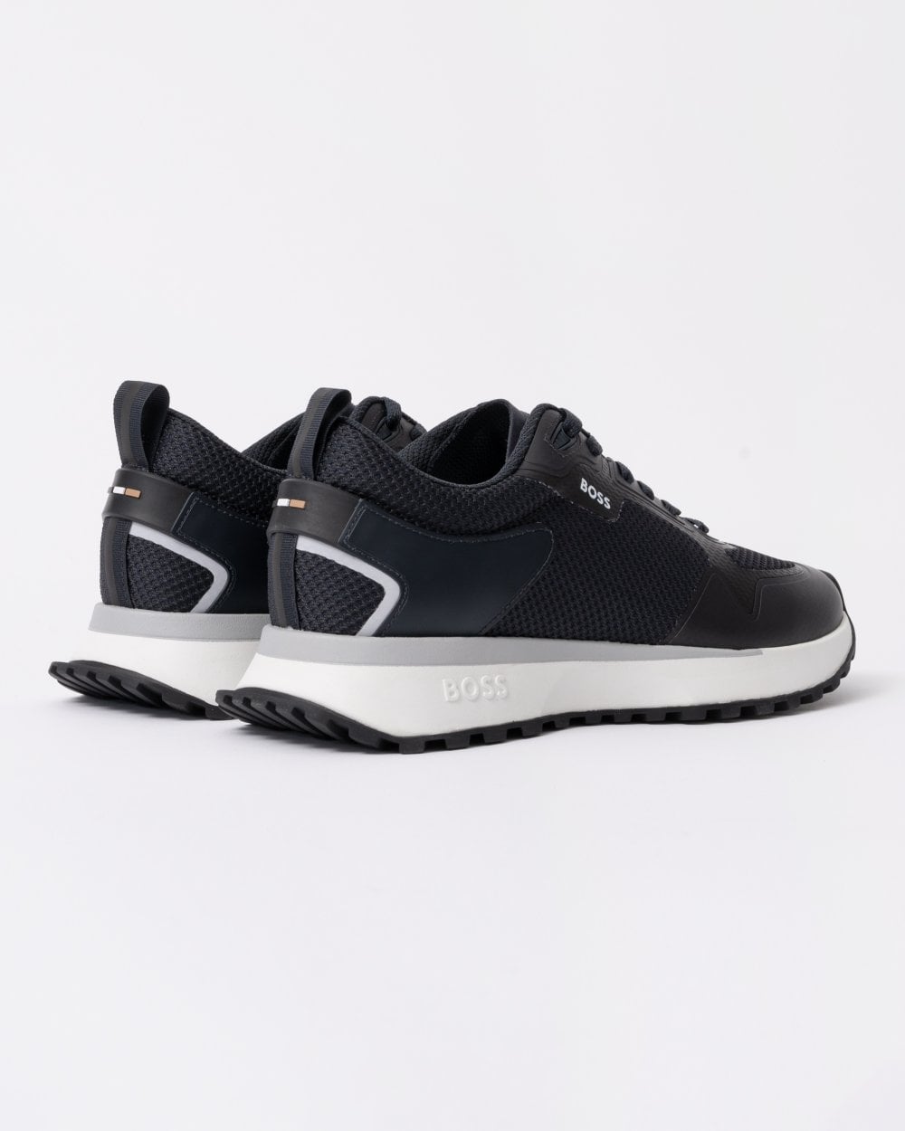 BOSS Orange Jonah Mixed-Material Trainers with Mesh Details and Branding - Dark Blue 406