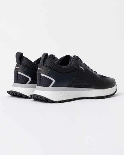 BOSS Orange Jonah Mixed-Material Trainers with Mesh Details and Branding - Dark Blue 406
