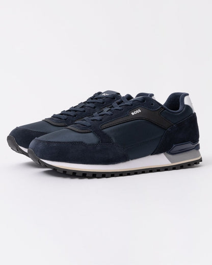 BOSS Orange Parkour-L Mens Suede/Mesh Trainers - Dark Blue 404