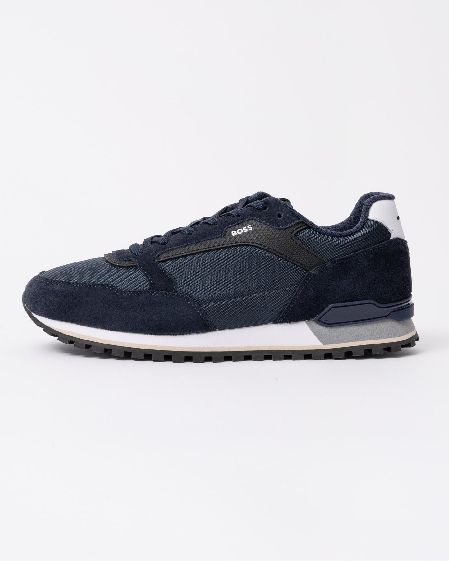 BOSS Orange Parkour-L Mens Suede/Mesh Trainers - Dark Blue 404