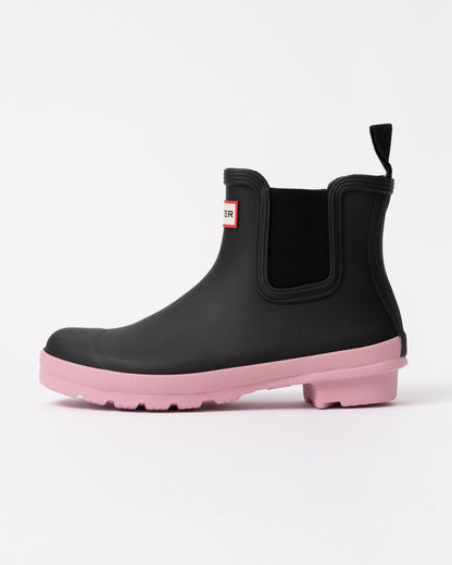 Hunter Original Chelsea Womens Boots - Black/Pink Nectar