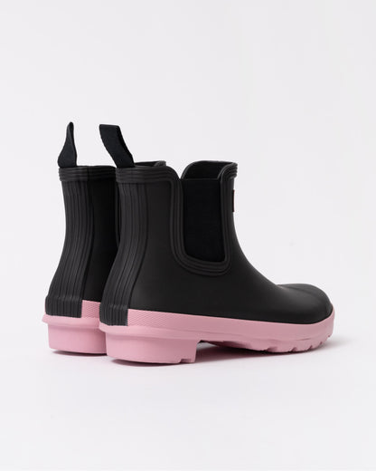 Hunter Original Chelsea Womens Boots - Black/Pink Nectar