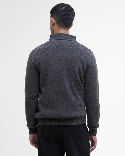 Barbour Essential Lambswool Mens Half-Zip Jumper - Charcoal