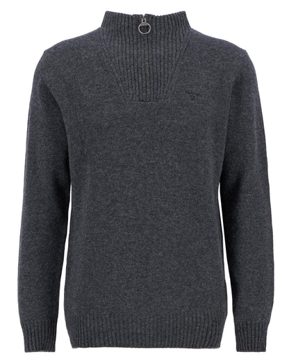 Barbour Essential Lambswool Mens Half-Zip Jumper - Charcoal