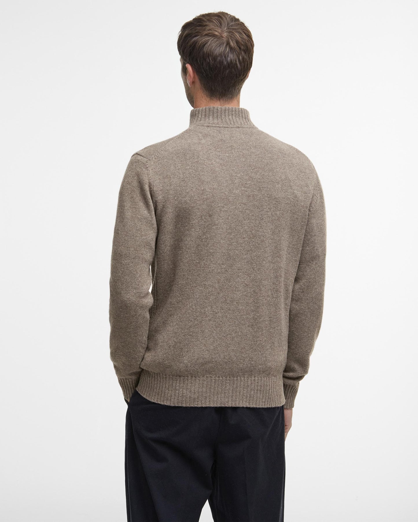 Barbour Essential Lambswool Mens Half-Zip Jumper - Dark Stone