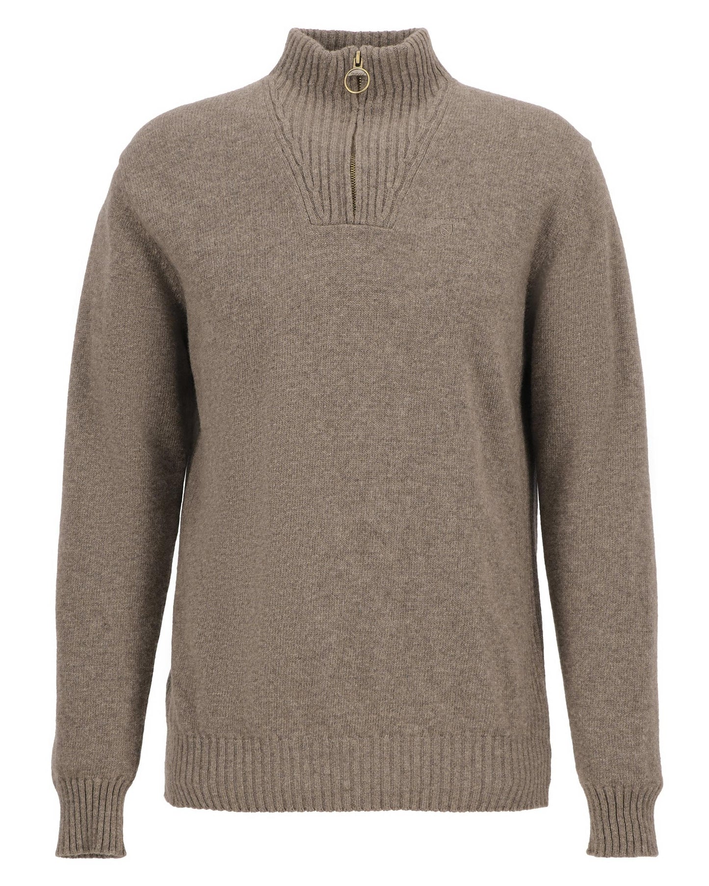 Barbour Essential Lambswool Mens Half-Zip Jumper - Dark Stone