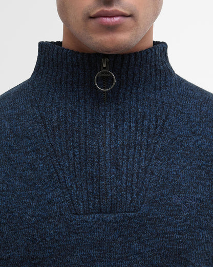 Barbour Essential Lambswool Mens Half-Zip Jumper - Navy Mix
