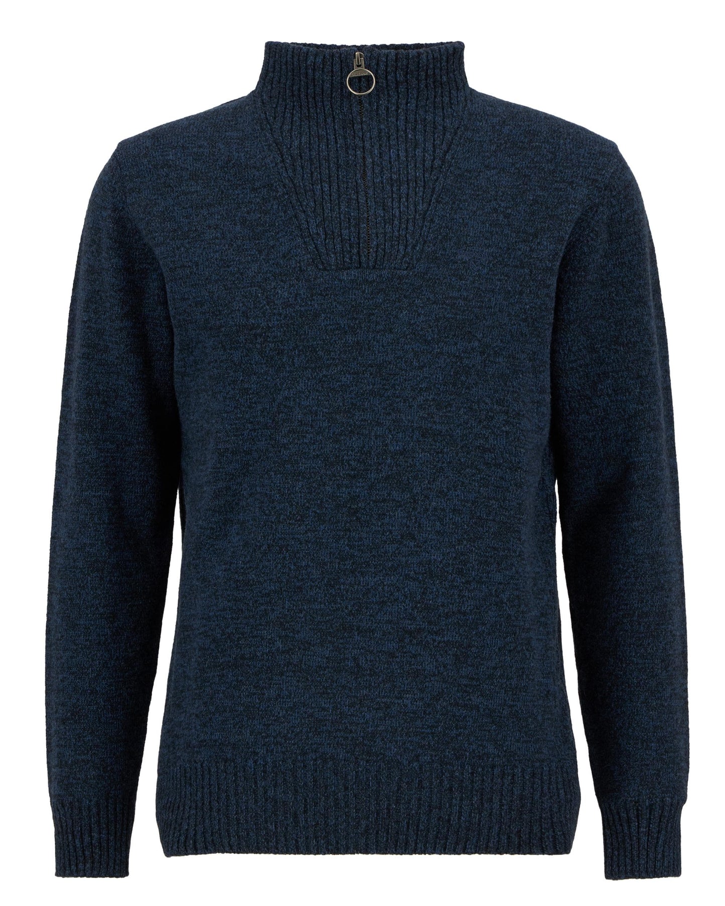 Barbour Essential Lambswool Mens Half-Zip Jumper - Navy Mix