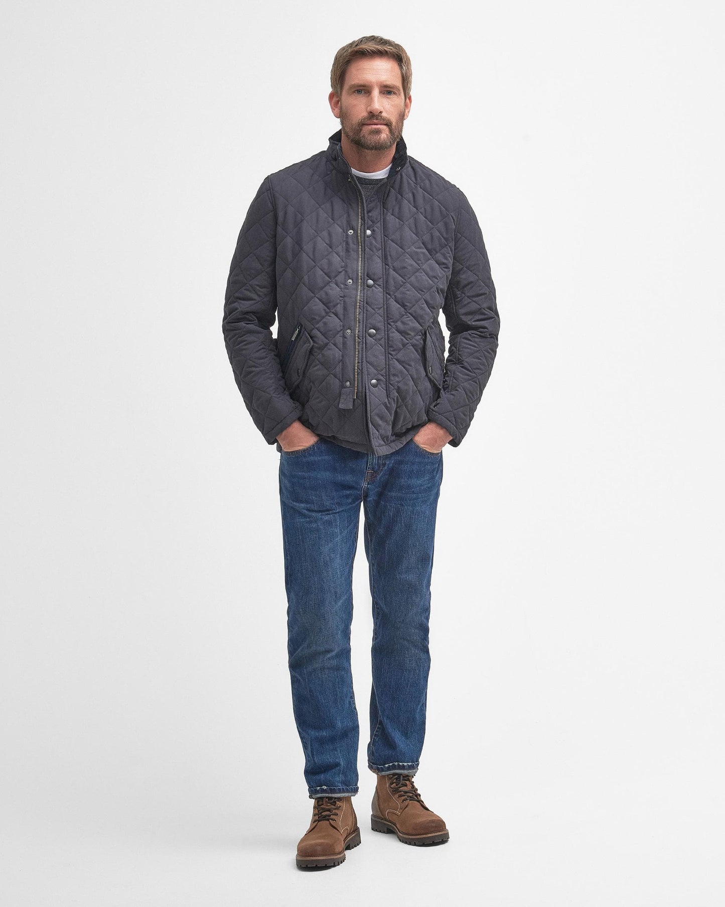 Barbour Shoveler Mens Quilted Jacket - Navy