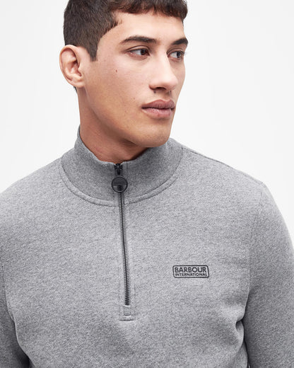 Barbour International Essential Half-Zip Mens Sweatshirt - Anthracite Marl