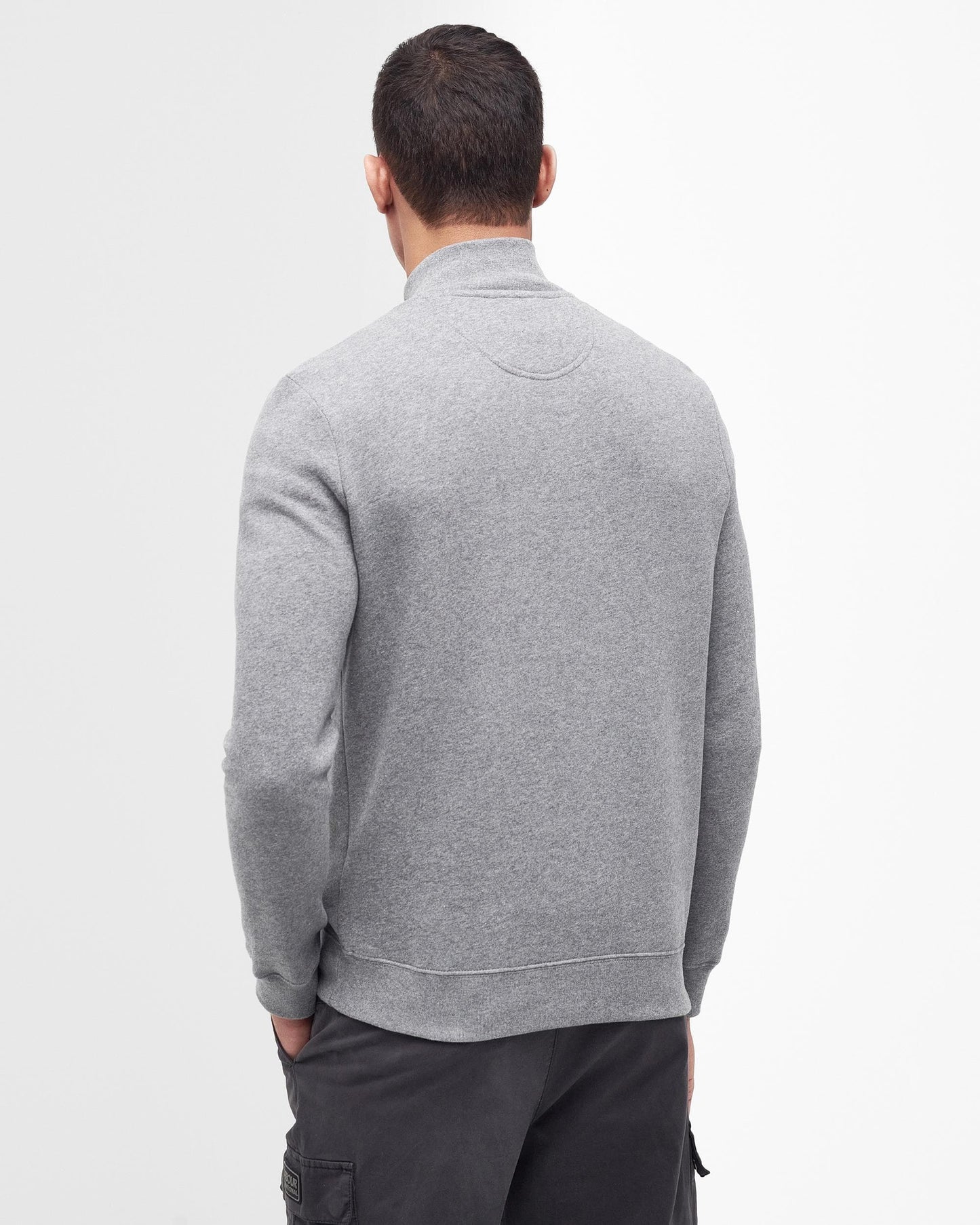 Barbour International Essential Half-Zip Mens Sweatshirt - Anthracite Marl