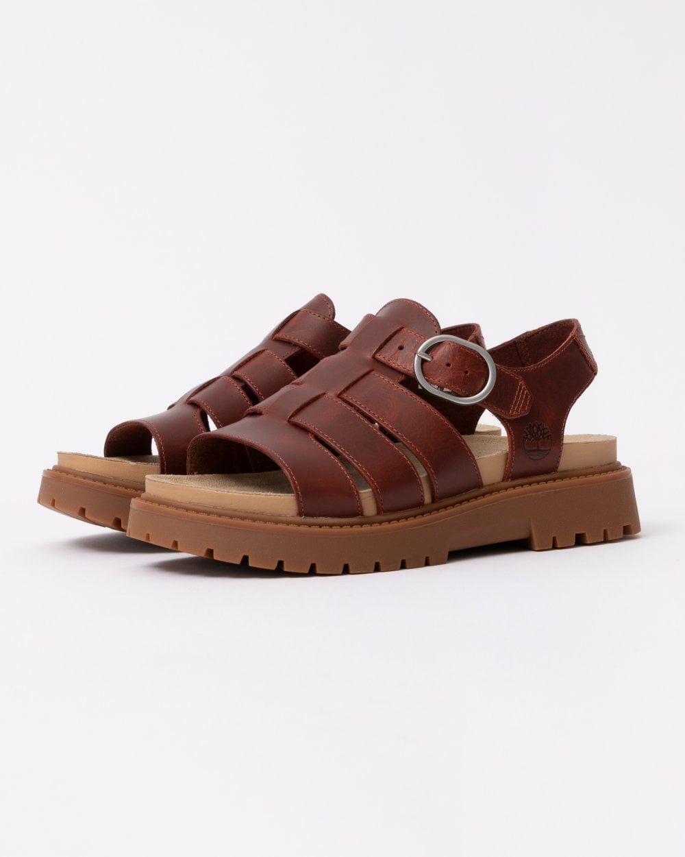 Timberland Clairemont Way Womens Fisherman Sandals - Dark Red Full Grain - CHO - Designer Womens Sandals