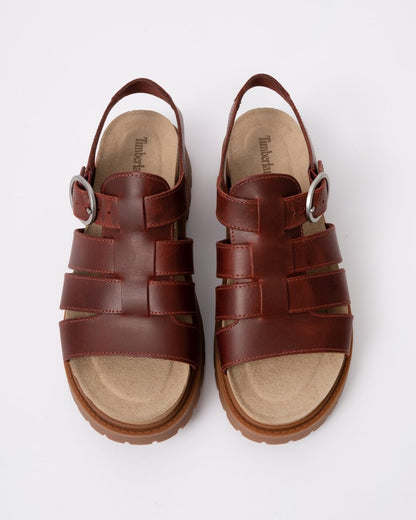 Timberland Clairemont Way Womens Fisherman Sandals - Dark Red Full Grain