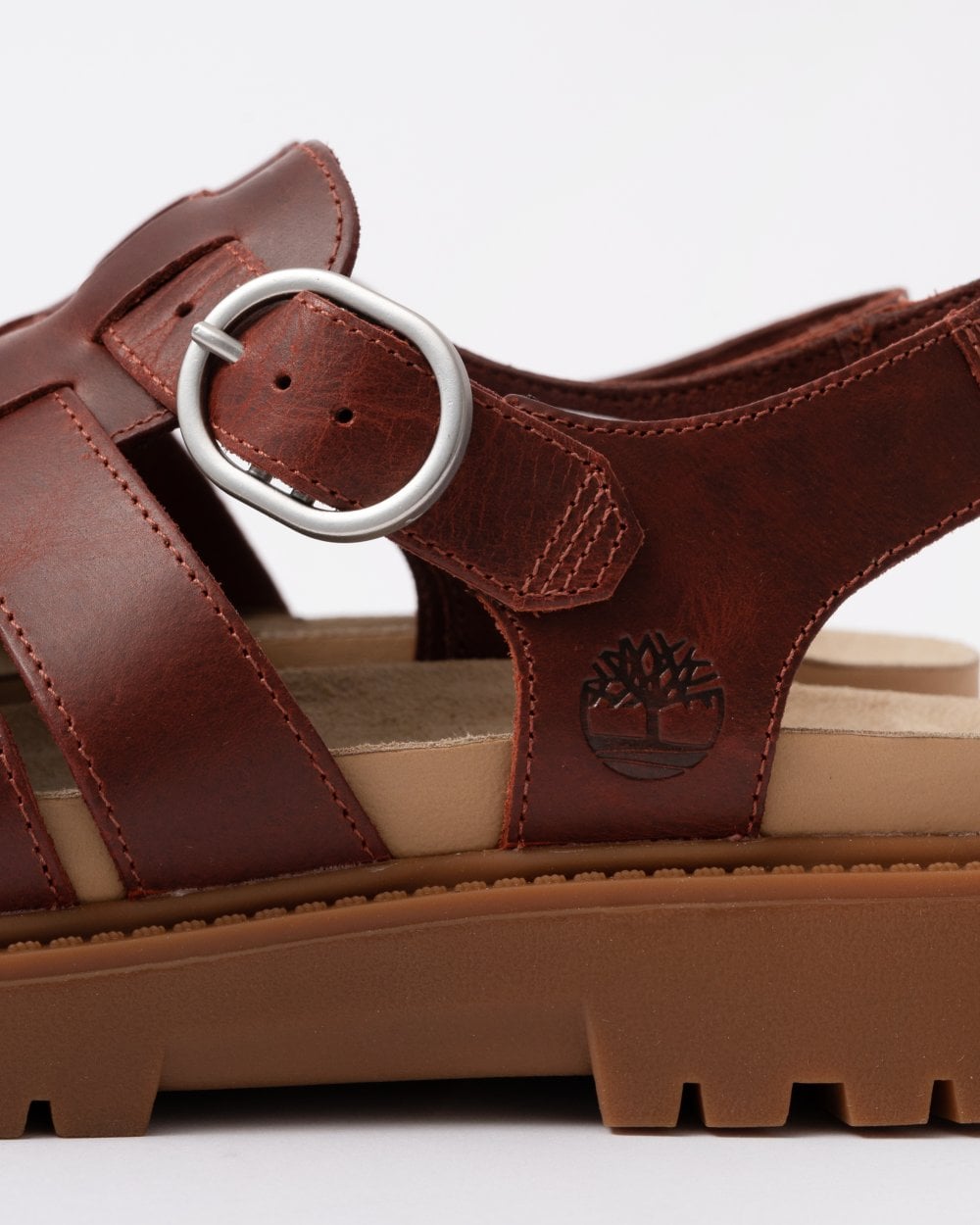 Timberland Clairemont Way Womens Fisherman Sandals - Dark Red Full Grain