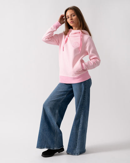 Joules Rushton Womens Cowl Neck Hoodie - Pink Stripe