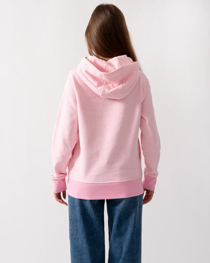 Joules Rushton Womens Cowl Neck Hoodie - Pink Stripe