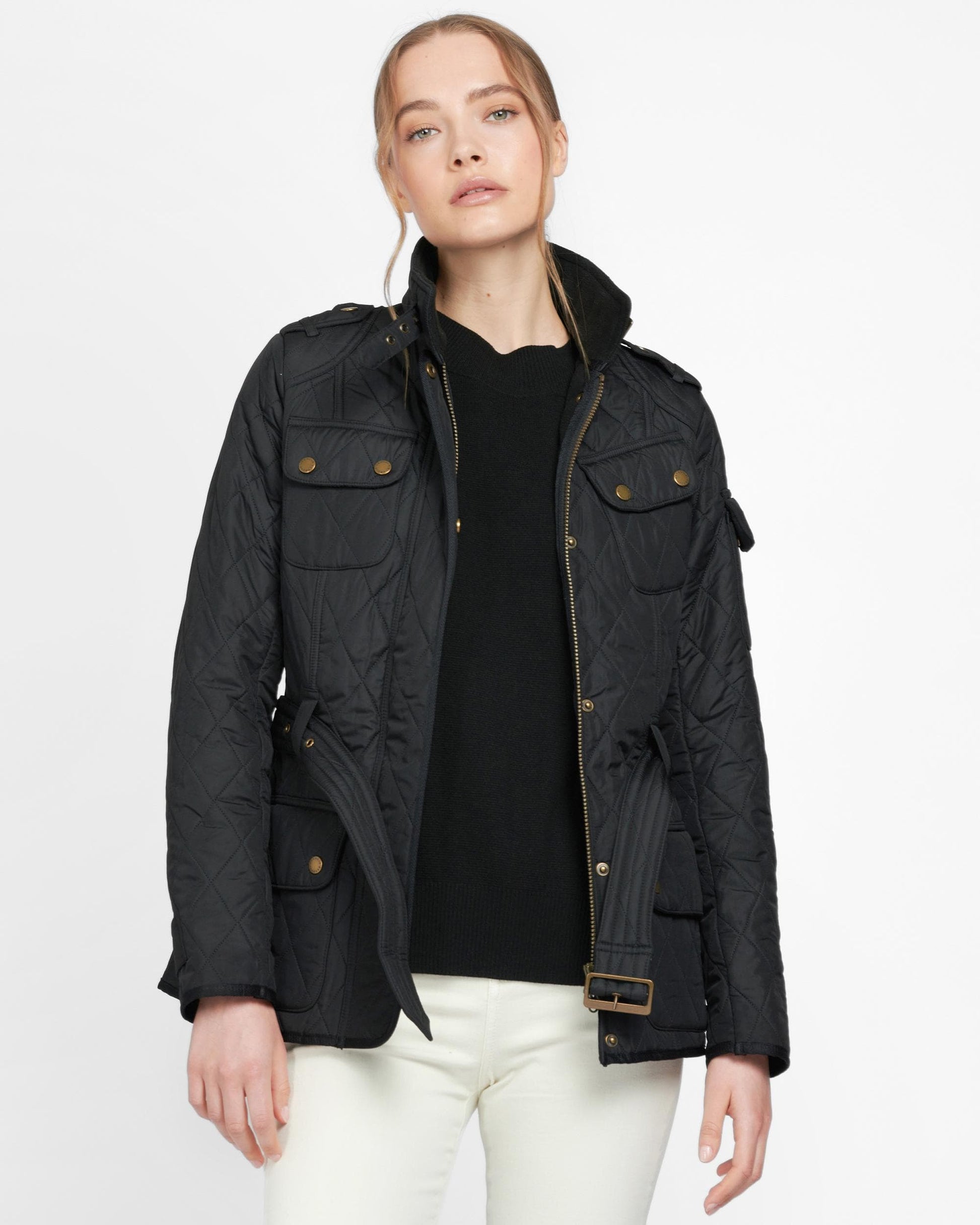 Barbour International Tourer Womens Polarquilt Black/Black – CHO